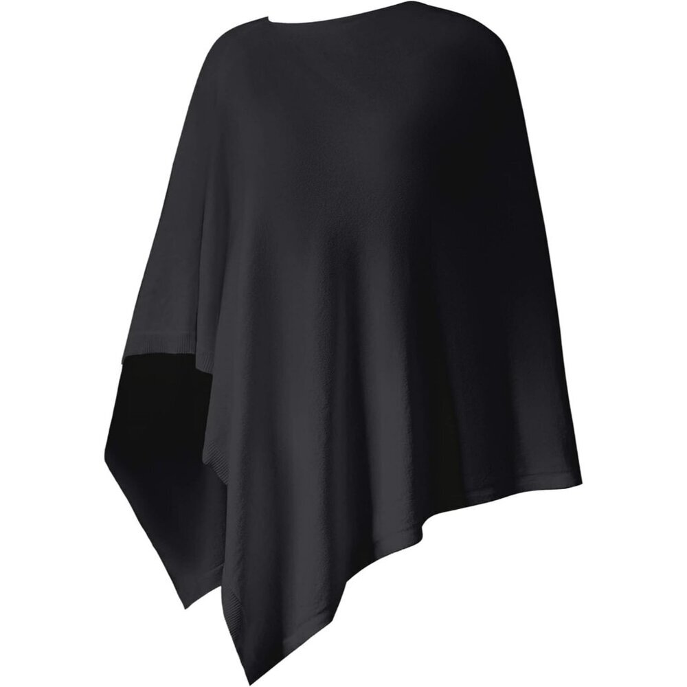 Women's Lightweight Knit Poncho Wrap Scarf Cape For Autumn Winter Spring